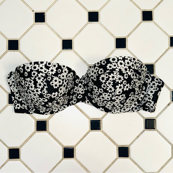 Old Navy Other - Floral Black and White Strapless Swim Top
